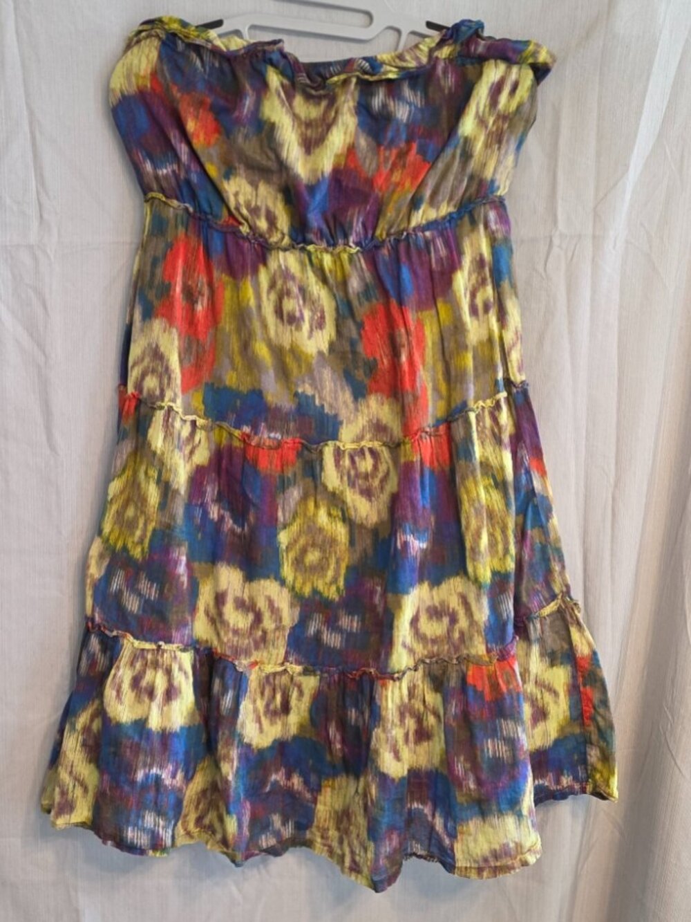 Old Navy Cotton Strapless Dress Floral Multicolor Artsy Festival Whimsy